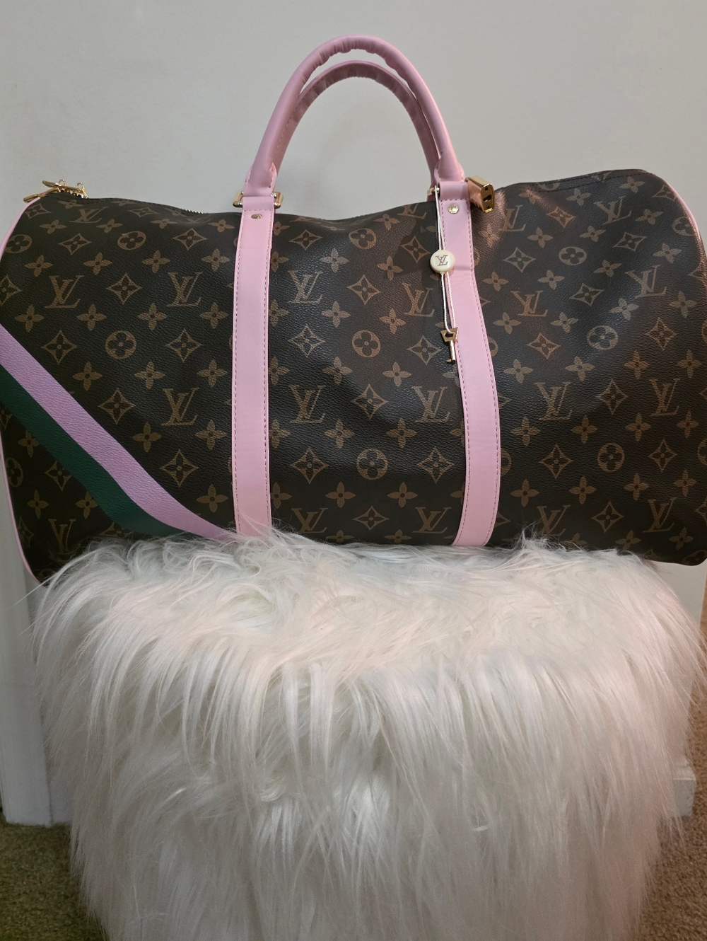 Monogram Travel Duffel with Pink Trim 🤩🔥